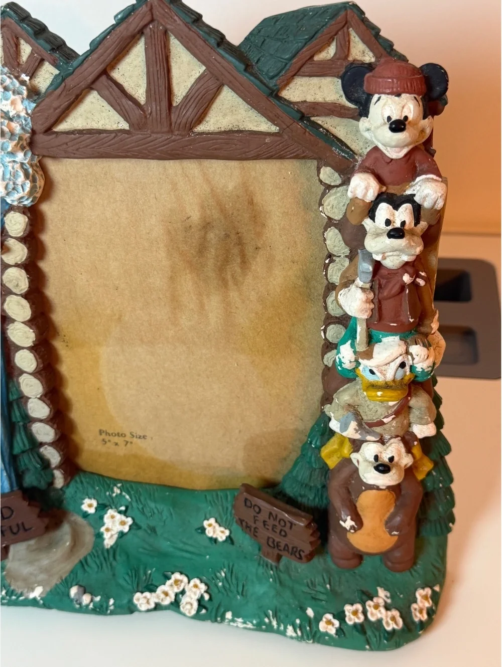 Vintage Disney Photo Frame Featuring Mickey, Goofy, Donald, and Pluto